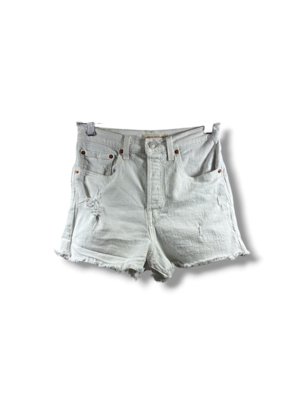 Levi’s Premium Ribcage Denim Shorts 2.5” in White Size 27